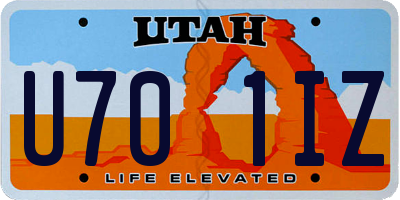 UT license plate U701IZ