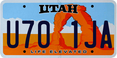 UT license plate U701JA