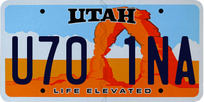 UT license plate U701NA
