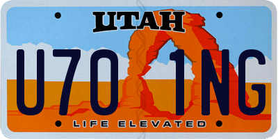 UT license plate U701NG