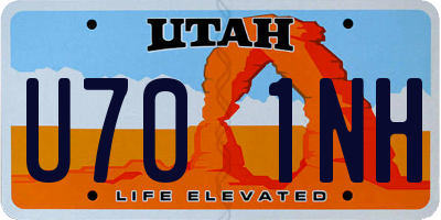 UT license plate U701NH