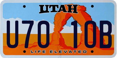 UT license plate U701OB
