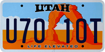 UT license plate U701OT