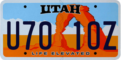 UT license plate U701OZ