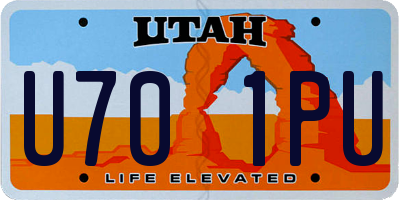 UT license plate U701PU