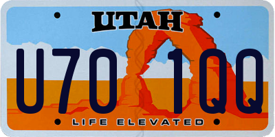 UT license plate U701QQ