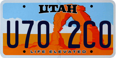 UT license plate U702CO