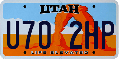 UT license plate U702HP