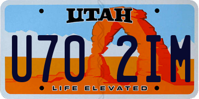 UT license plate U702IM