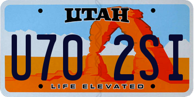 UT license plate U702SI