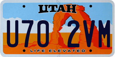 UT license plate U702VM