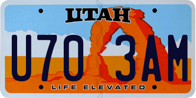 UT license plate U703AM