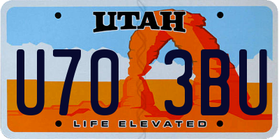 UT license plate U703BU