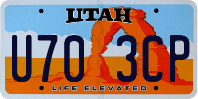 UT license plate U703CP