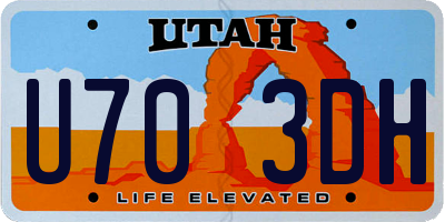 UT license plate U703DH
