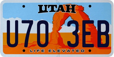 UT license plate U703EB