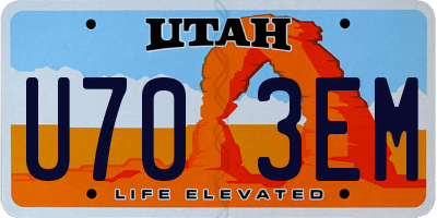 UT license plate U703EM