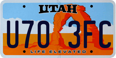 UT license plate U703FC
