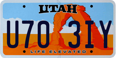 UT license plate U703IY