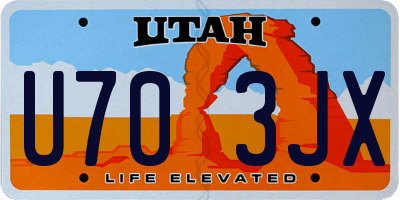 UT license plate U703JX