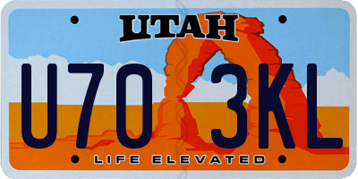 UT license plate U703KL
