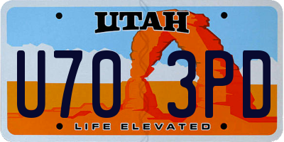 UT license plate U703PD