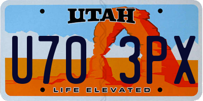 UT license plate U703PX