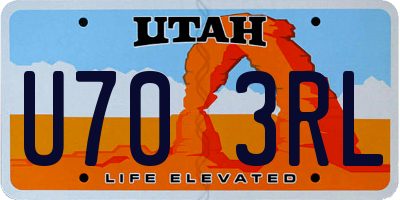 UT license plate U703RL