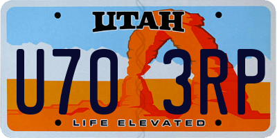 UT license plate U703RP