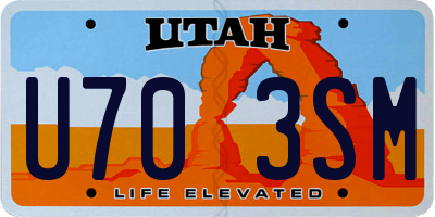 UT license plate U703SM