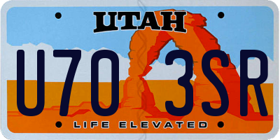 UT license plate U703SR