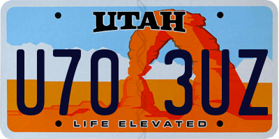 UT license plate U703UZ
