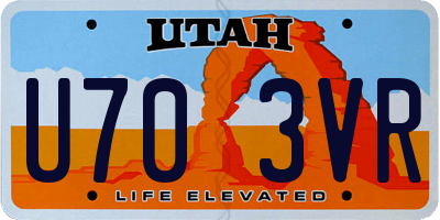 UT license plate U703VR