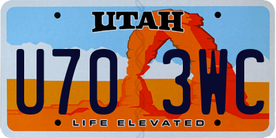 UT license plate U703WC
