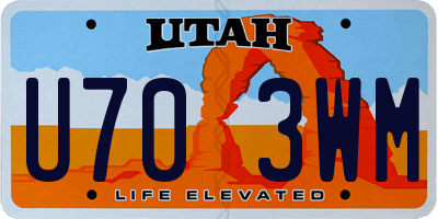 UT license plate U703WM