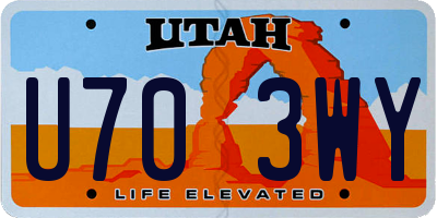 UT license plate U703WY