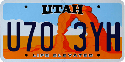 UT license plate U703YH