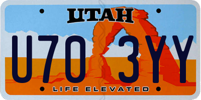 UT license plate U703YY