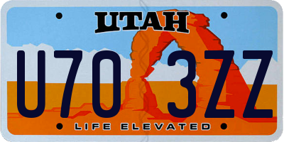 UT license plate U703ZZ