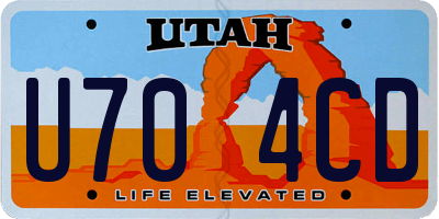 UT license plate U704CD