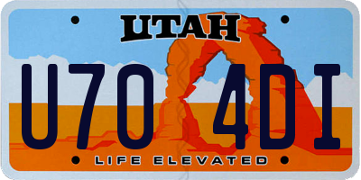 UT license plate U704DI