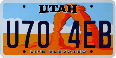UT license plate U704EB