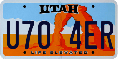 UT license plate U704ER