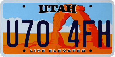 UT license plate U704FH