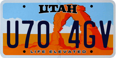 UT license plate U704GV