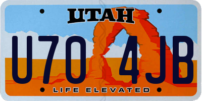 UT license plate U704JB