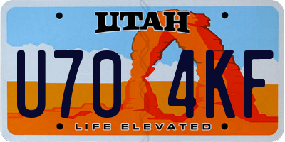 UT license plate U704KF