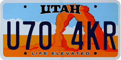 UT license plate U704KR