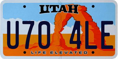 UT license plate U704LE