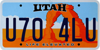 UT license plate U704LU
